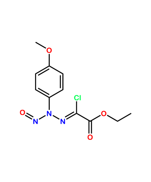 Apixaban Impurity, Impurity of Apixaban, Apixaban Impurities, NA, Ethyl (Z)-2-chloro-2-(2-(4-methoxyphenyl)-2-nitrosohydrazineylidene)acetate