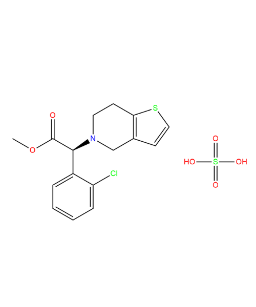 Clopidogrel Hydrogen Sulfate  Impurity, Impurity of Clopidogrel Hydrogen Sulfate , Clopidogrel Hydrogen Sulfate  Impurities, 120202-66-6, Clopidogrel Hydrogen Sulfate API