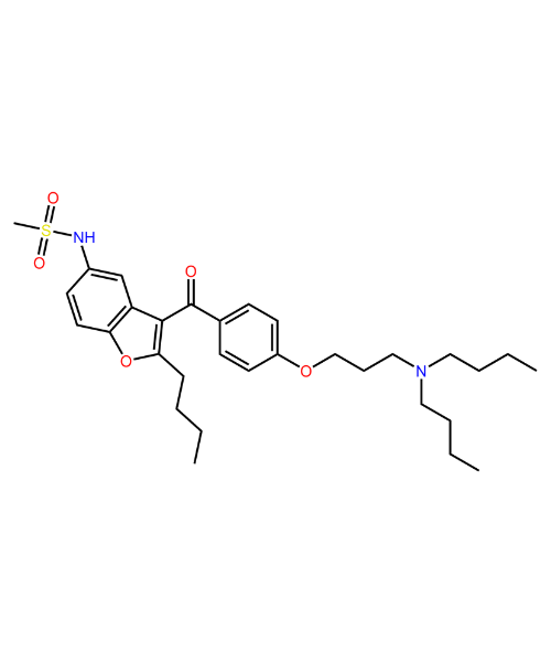 Dronedarone Impurity, Impurity of Dronedarone, Dronedarone Impurities, 141626-36-0/141625-93-6(HCl Salt), Dronedarone