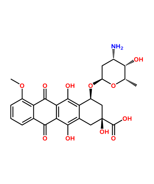 Doxorubicin Impurity, Impurity of Doxorubicin, Doxorubicin Impurities, 69429-21-6, 9-Carboxy doxorubicin impurity
