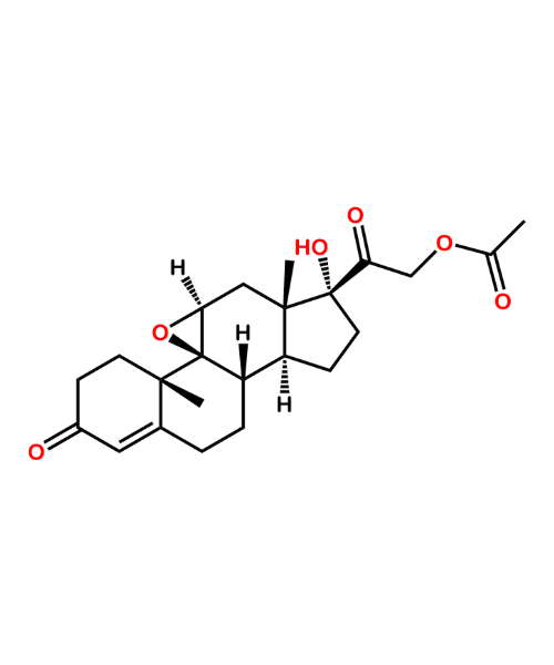 Hydrocortisone Acetate Impurity, Impurity of Hydrocortisone Acetate, Hydrocortisone Acetate Impurities, 4383-30-6, Epoxyhydrocortisone Acetate