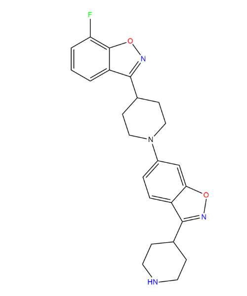  Iloperidone  Impurity, Impurity of  Iloperidone ,  Iloperidone  Impurities, 531524-17-1, 6-[4-(6-Fluoro-1,2-benzisoxazol-3-yl)-1-piperidinyl]-3-(4-piperidinyl)-1,2-benzisoxazole