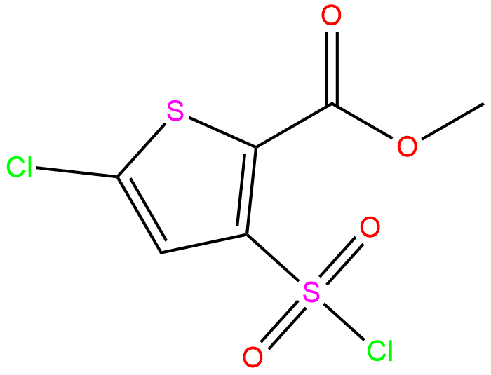 Lornoxicam Impurity, Impurity of Lornoxicam, Lornoxicam Impurities, 126910-68-7, Methyl-5-chloro-3-chlorosulfonyl-2-thiophene carboxylate