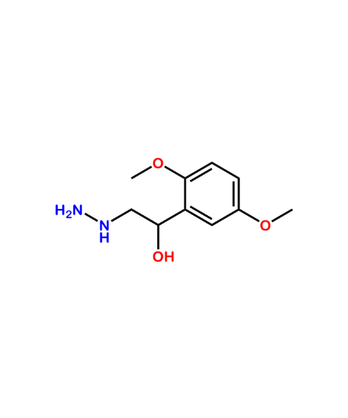 Midodrine Impurity, Impurity of Midodrine, Midodrine Impurities, 1226179-36-7, 1-(2,5-dimethoxyphenyl)-2-hydrazineylethan-1-ol