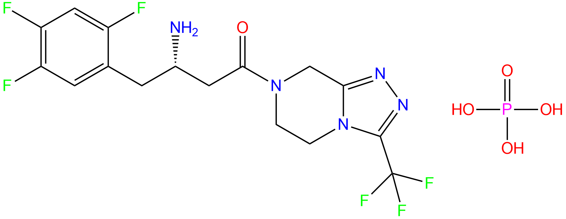 Sitagliptin Phosphate Hydrate Impurity, Impurity of Sitagliptin Phosphate Hydrate, Sitagliptin Phosphate Hydrate Impurities, 823817-58-9, Sitagliptin Phosphate Hydrate - Impurity A