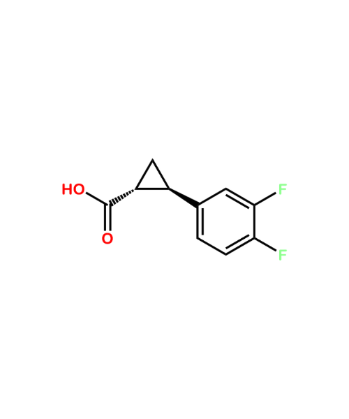 Ticagrelor Impurity, Impurity of Ticagrelor, Ticagrelor Impurities, 220352-36-3, (1R,2R)-2-(3,4-Difluorophenyl)-cyclopropanecarboxylic Acid