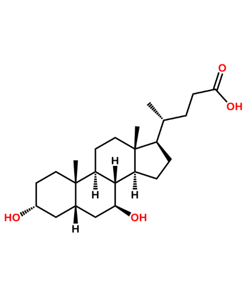 Ursodeoxycholic Acid Impurity, Impurity of Ursodeoxycholic Acid, Ursodeoxycholic Acid Impurities, 128-13-2, Ursodeoxycholic Acid