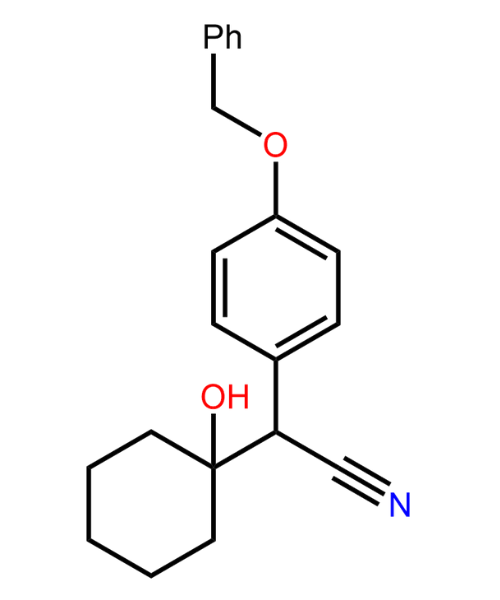 Venlafaxine Impurity, Impurity of Venlafaxine, Venlafaxine Impurities, 1000377-23-0, 2-(4-(Benzyloxy Phenyl)-2-(1-Hydroxycyclohexyl)) Acetonitrile