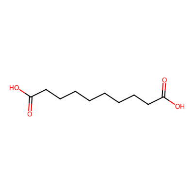 Chemical structure of Sebacic Acid (Impurity C)