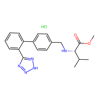 Chemical structure of Valsartan Desvaleryl Methyl Ester (HCl Salt)