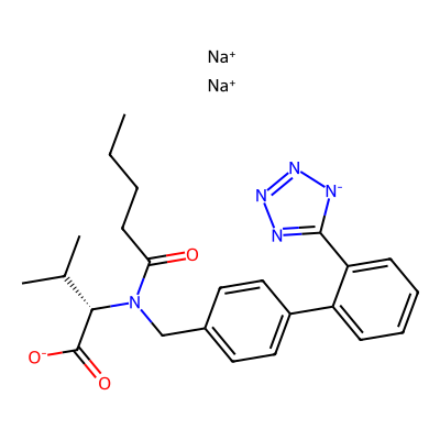 Chemical structure of Valsartan Disodium